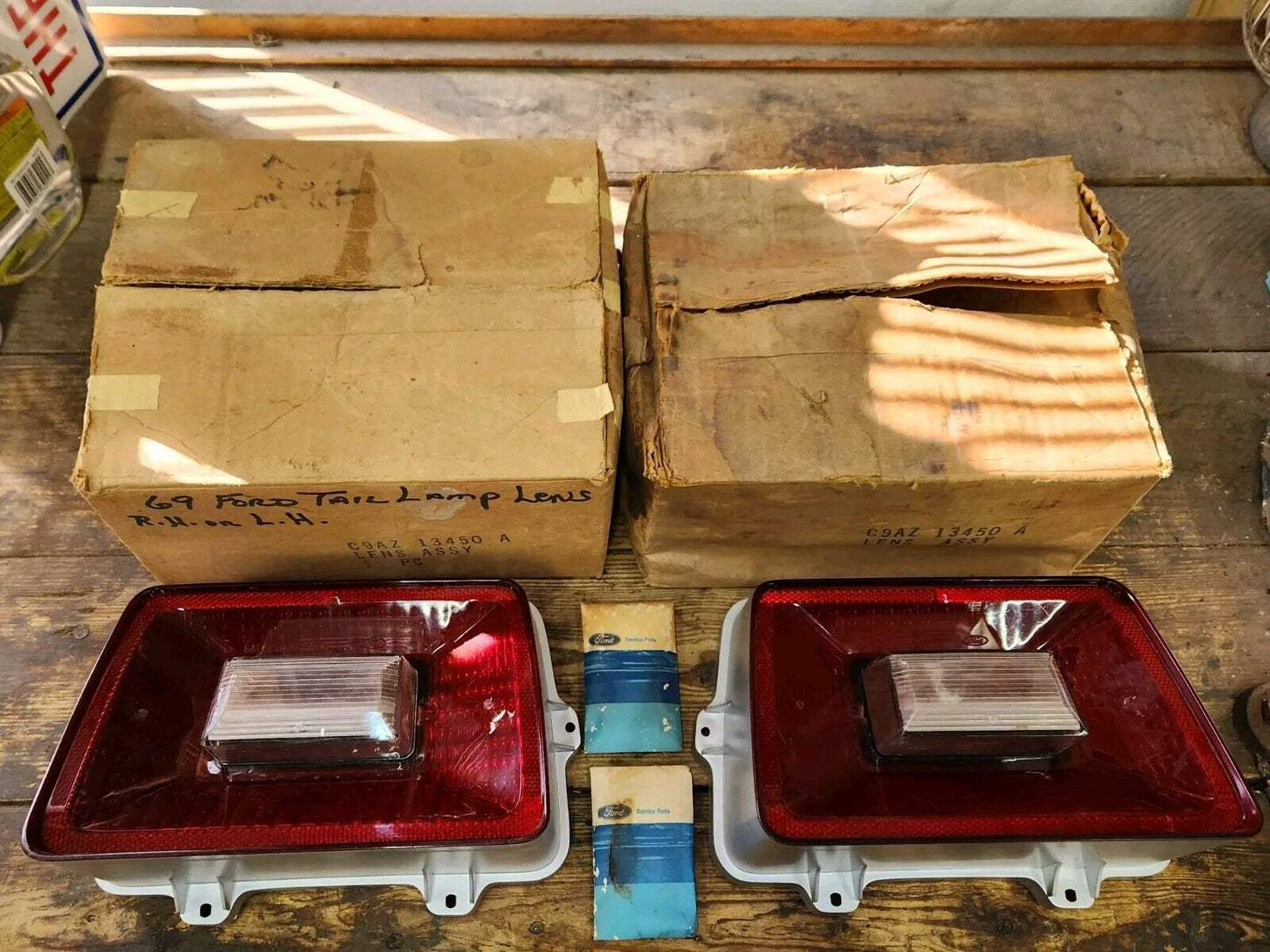 NOS OEM PAIR 1969 Ford Galaxie Tail Lamp Lenses LEFT & RIGHT SIDE  C9AZ-13450-A