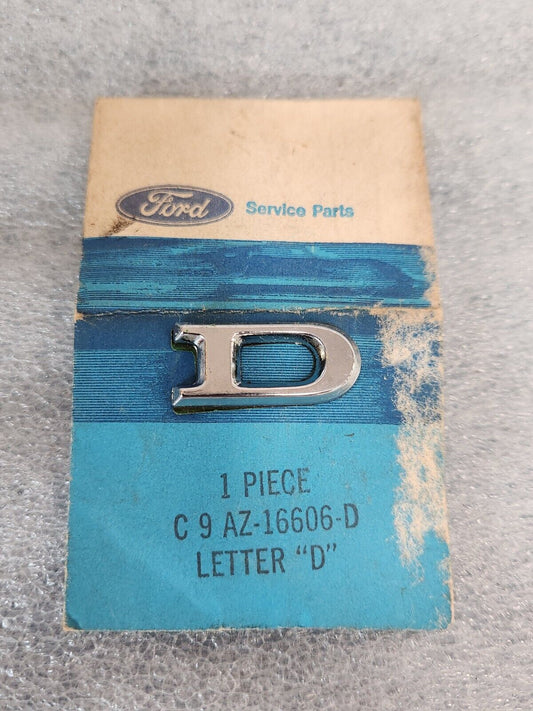 NOS OEM  1969 1970 FORD GALAXIE CUSTOM 500 LTD HOOD LETTER 'D' C9AZ-16606-D