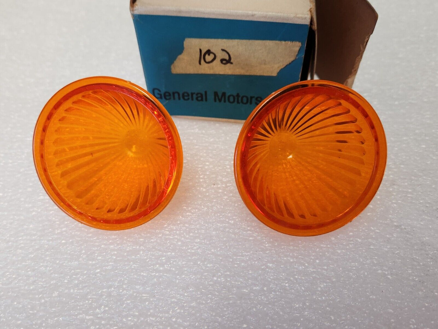 NOS OE 1968-80 Chevy GMC Truck Amber Clearance Bullet Lamp Lens Pair GM 2213817