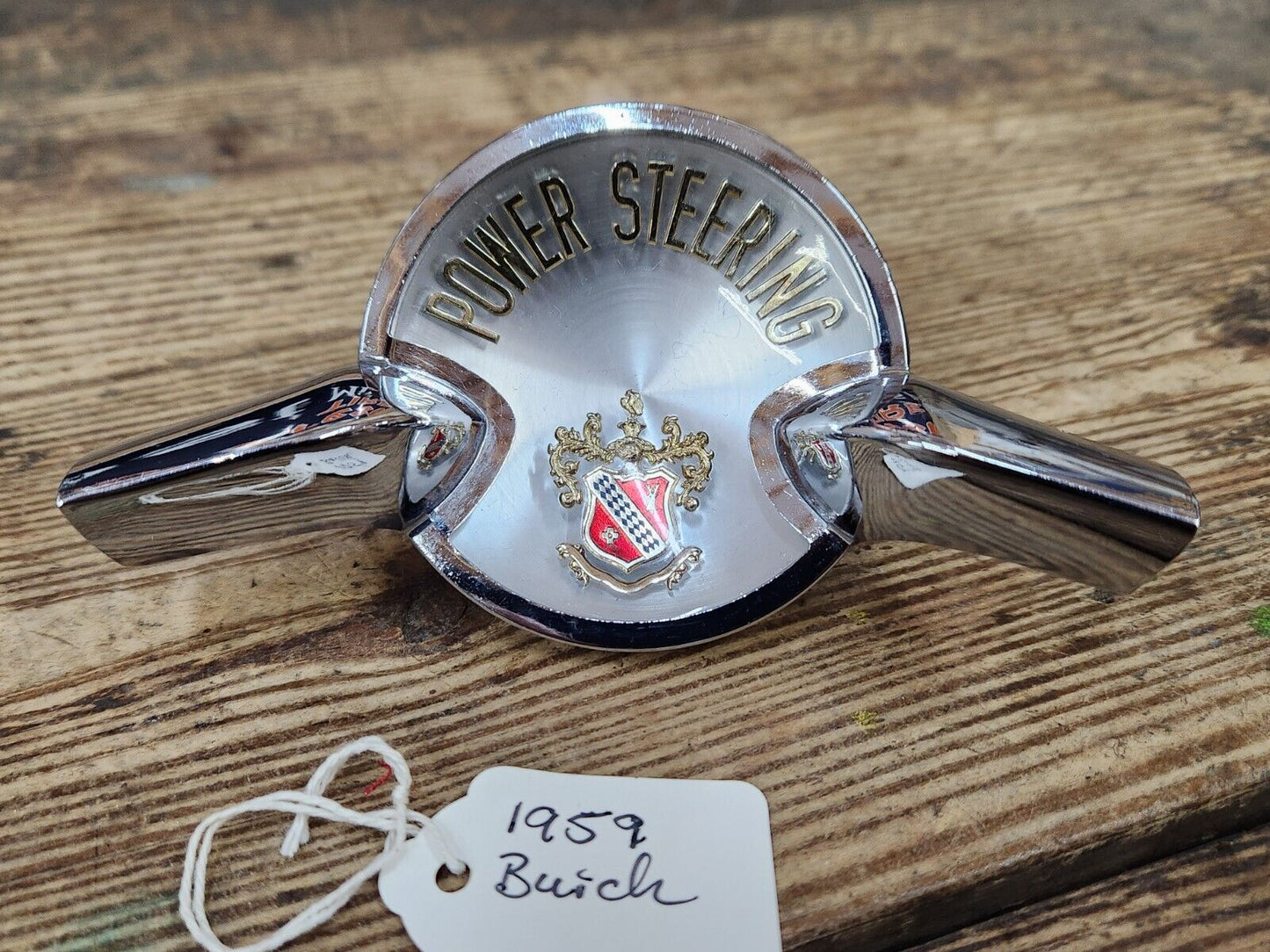 1959 BUICK STEERING WHEEL CENTER EMBLEM CAP POWER STEERING NICE!