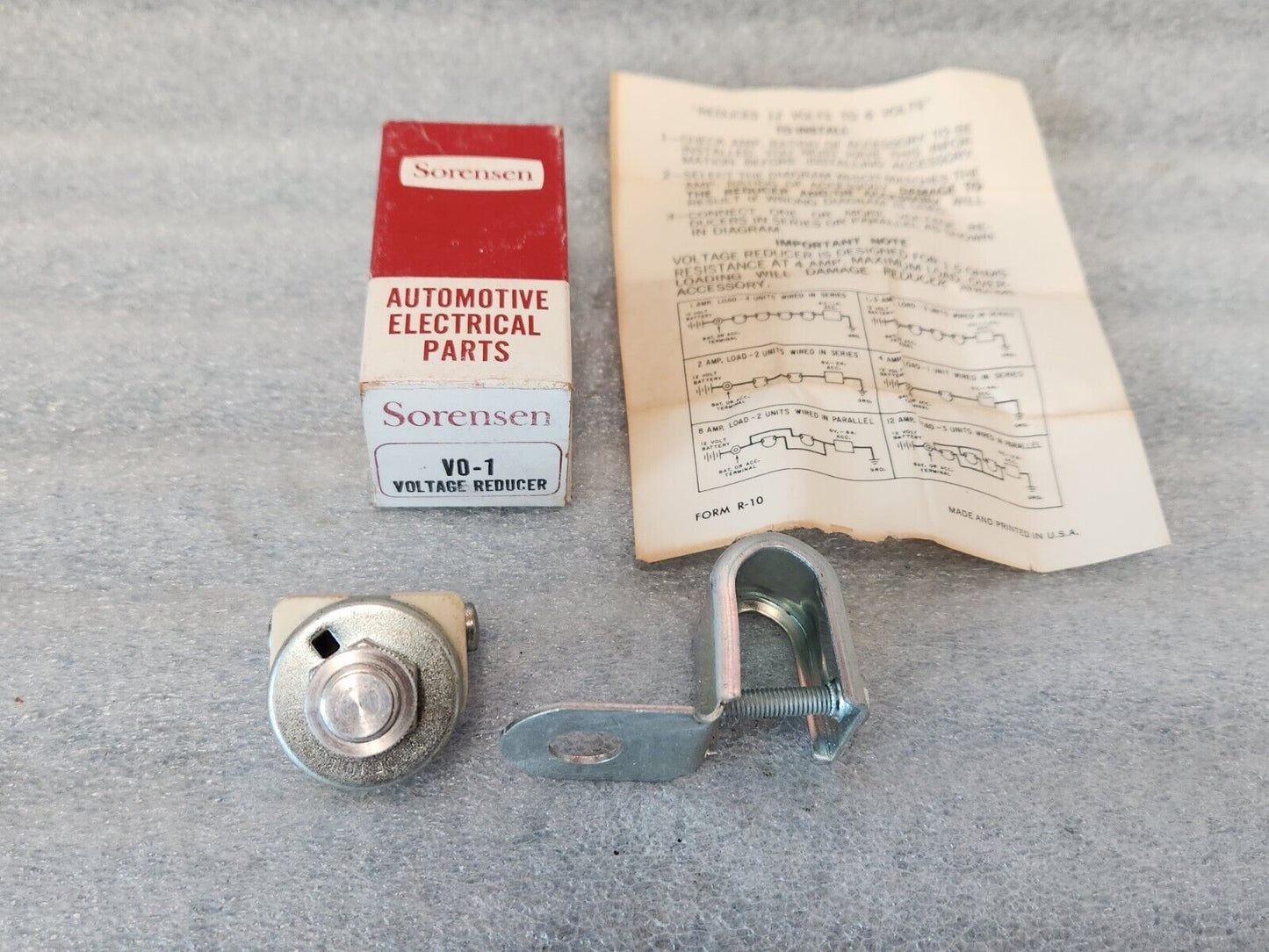 BRAND NEW MADE IN THE USA 12 VOLT TO 6 VOLT VOLTAGE REDUCER & INSTRUCTIONS V0-1