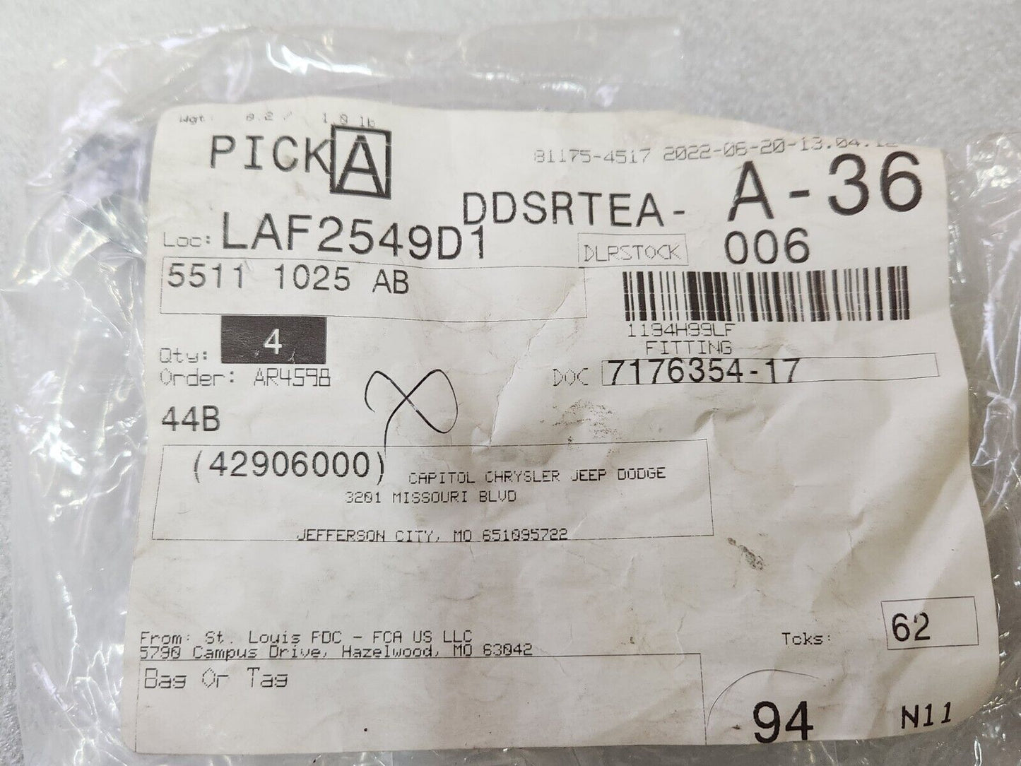 NEW OEM 07-22 Dodge Ram 1500 2500 3500 Transission Quick Connect Fitting Mopar