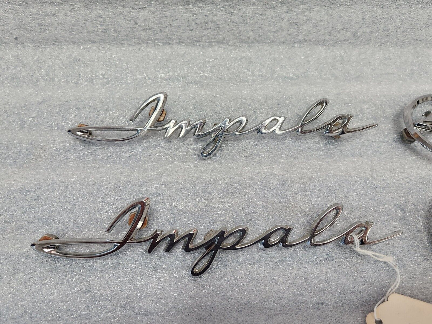 1962 Chevy Impala Rear Quarter Panel Emblems Scripts Deer Set Of 4 OEM GM