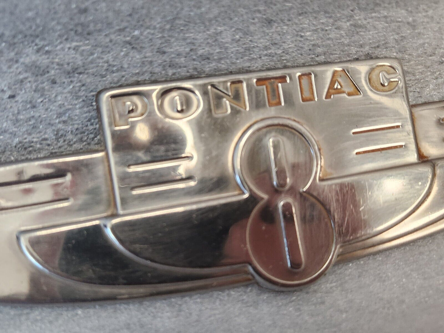 1937 Pontiac Silver Stream Deluxe 8 Trunk Emblem Badge OEM