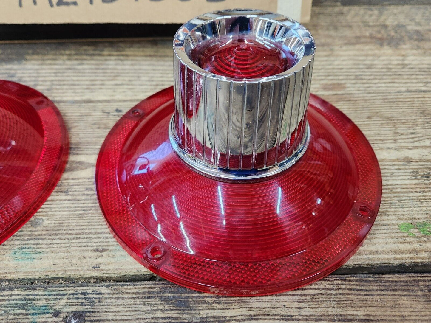 NOS Pair Genuine Ford 1964 Galaxie Tail Light Lamp Lenses Backup C4AZ-13450-C