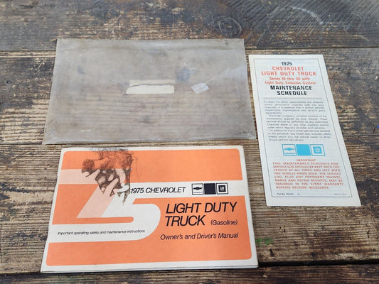 Original 1975 Chevrolet Light Duty Truck (Gasoline) Owner's Driver's Manual Bag