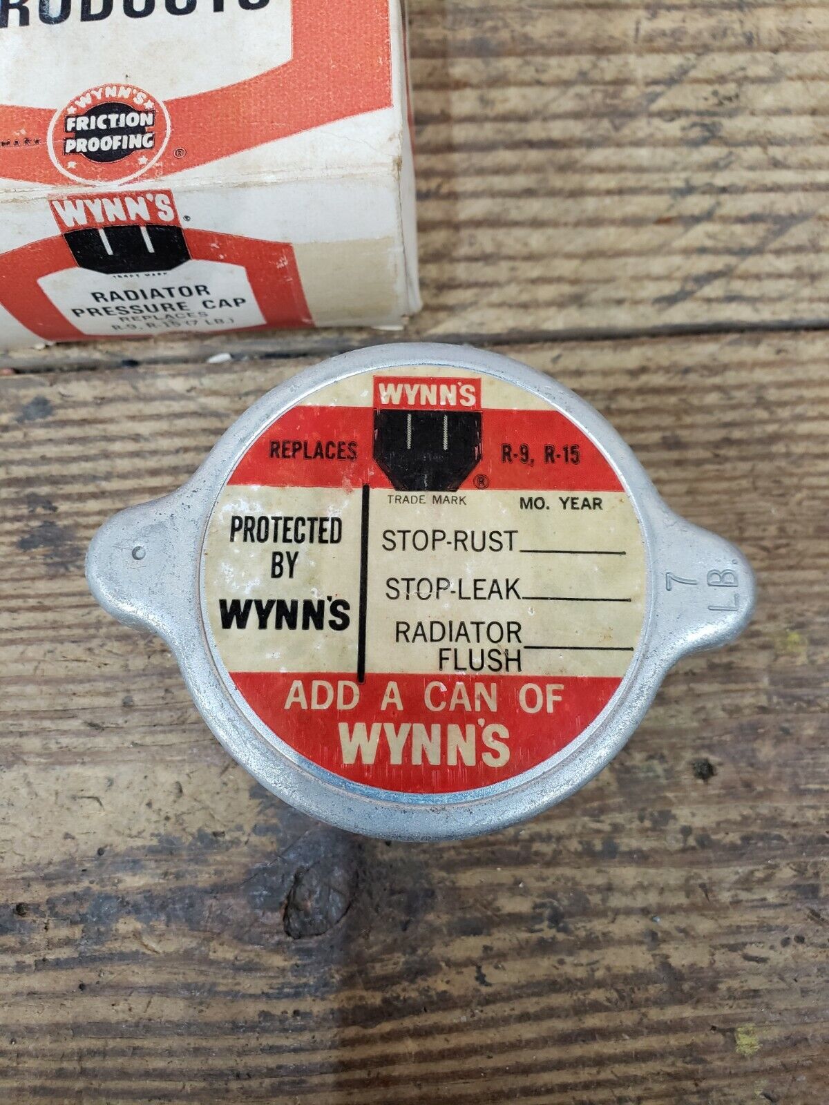 NOS Wynns Radiator Pressure Cap R-9 R-15 7lb 54-57 Chevy Pontiac 55-60 Corvette