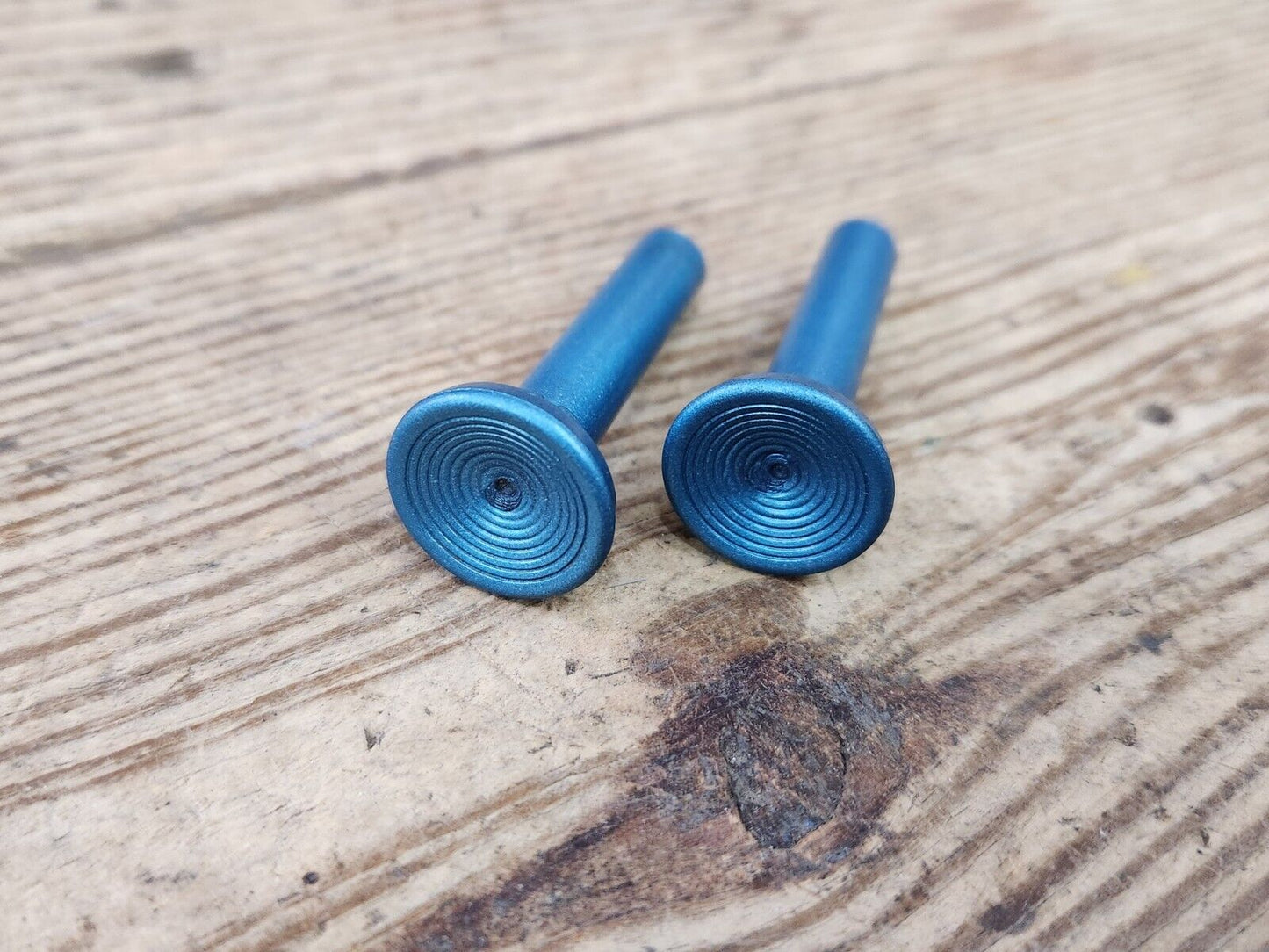 1960's Buick Olds Pontiac Chevy Cadillac Blue Door Panel Lock Stem Pull Knobs GM