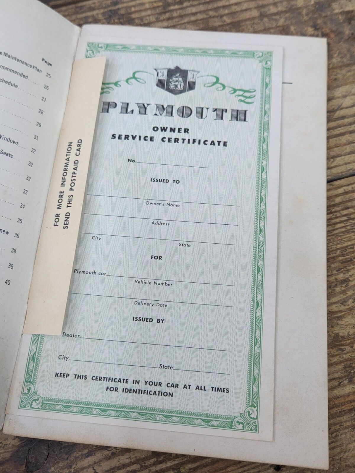 1954 PLYMOUTH OWNERS MANUAL FIRST EDITION P55101 GREAT CONDITION COMPLETE