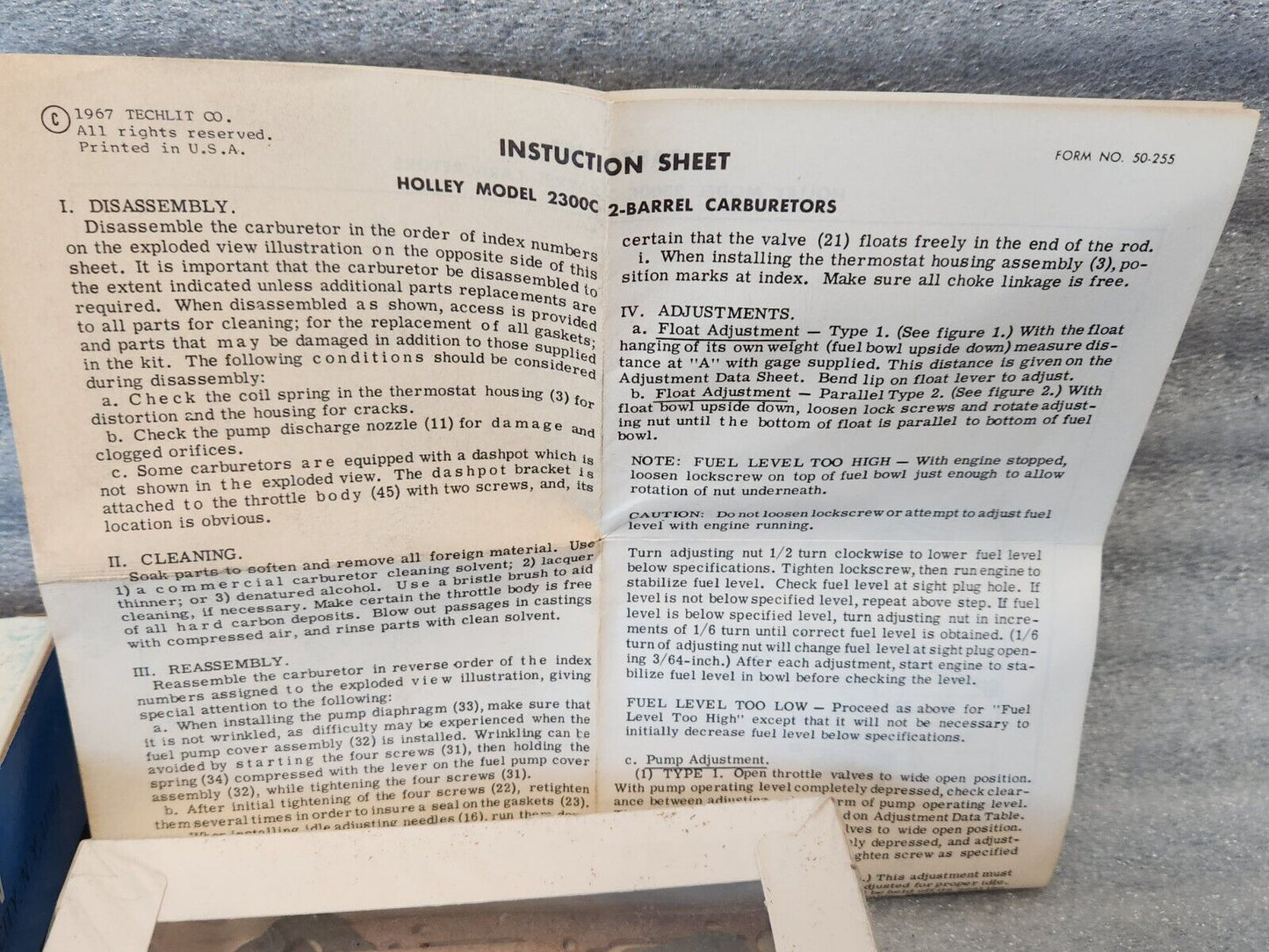 1957-1959 FORD HOLLEY 2300 2 BARREL 2BBL CARBURETOR REBUILD KIT MADE IN USA