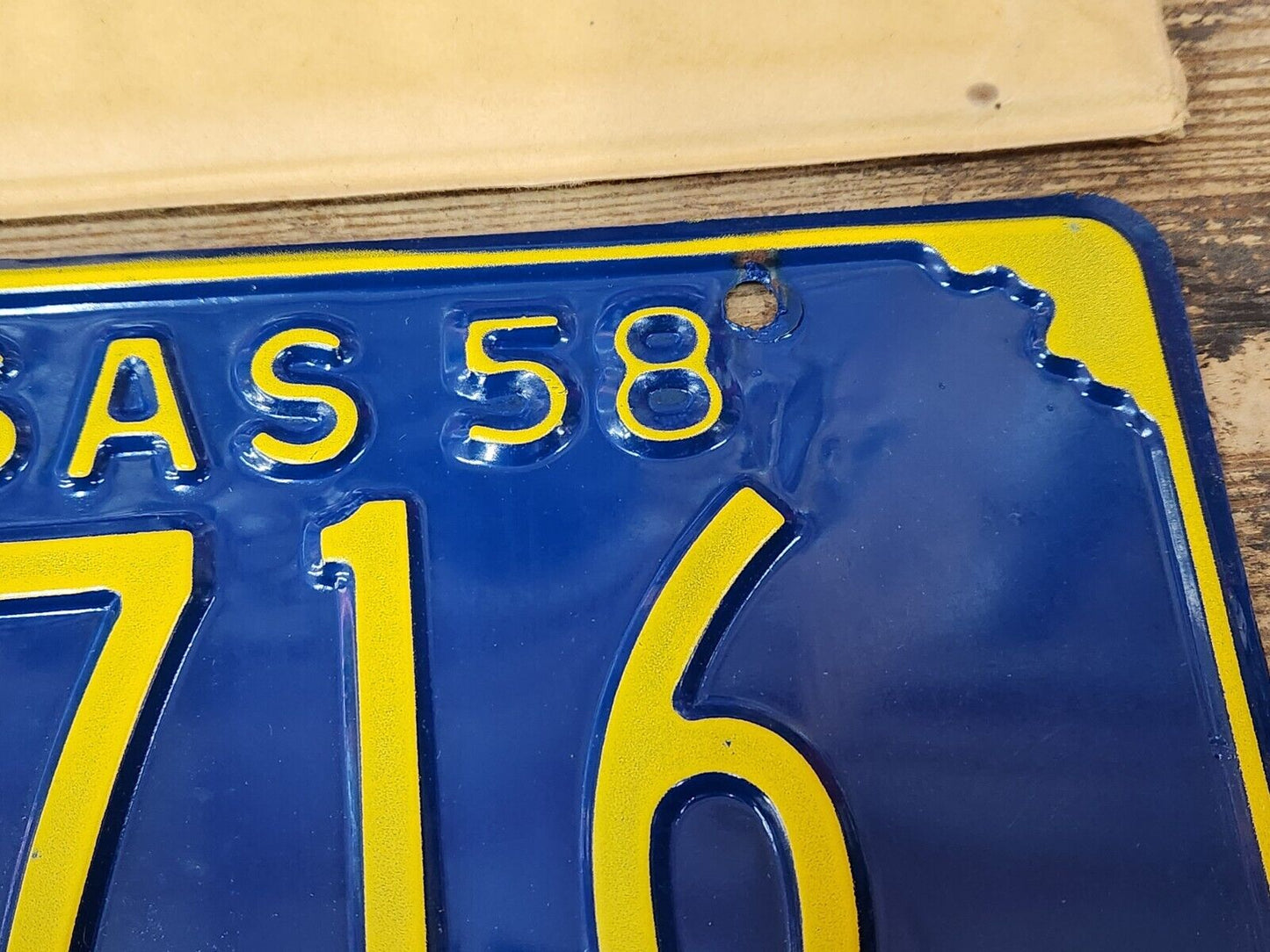 NOS 1958 KANSAS KS LICENSE PLATE TAG MC 3704 Mitchell County ANTIQUE Vintage NEW