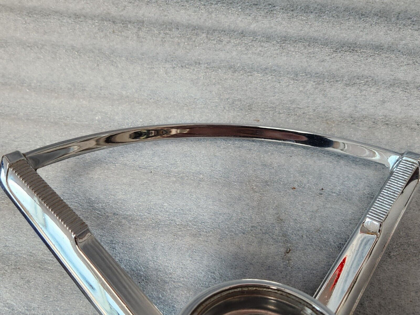 1963 1964 Ford Galaxie Horn Ring w/ Clear & Blue Steering Wheel Center Emblem