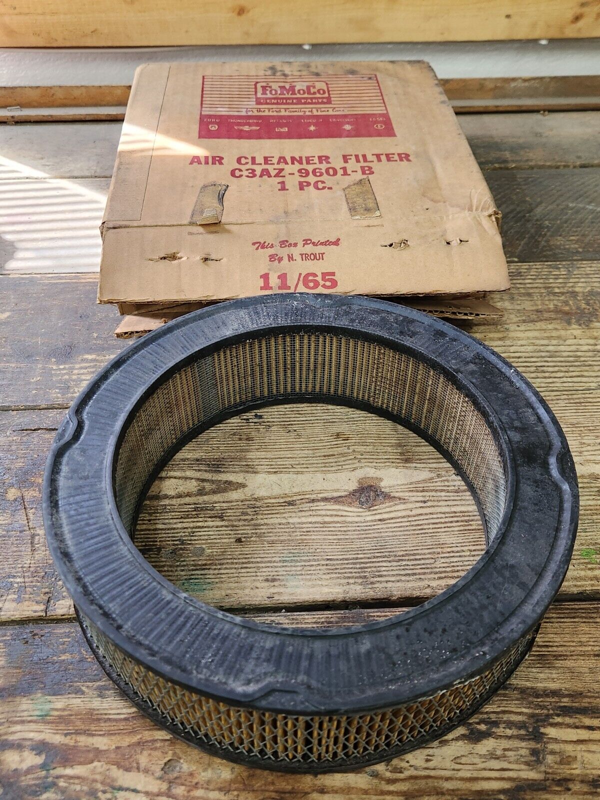 NOS OEM 1963-1964 Ford 353 390 V8 Air Cleaner Filter FA-6 C3AZ-9601-B