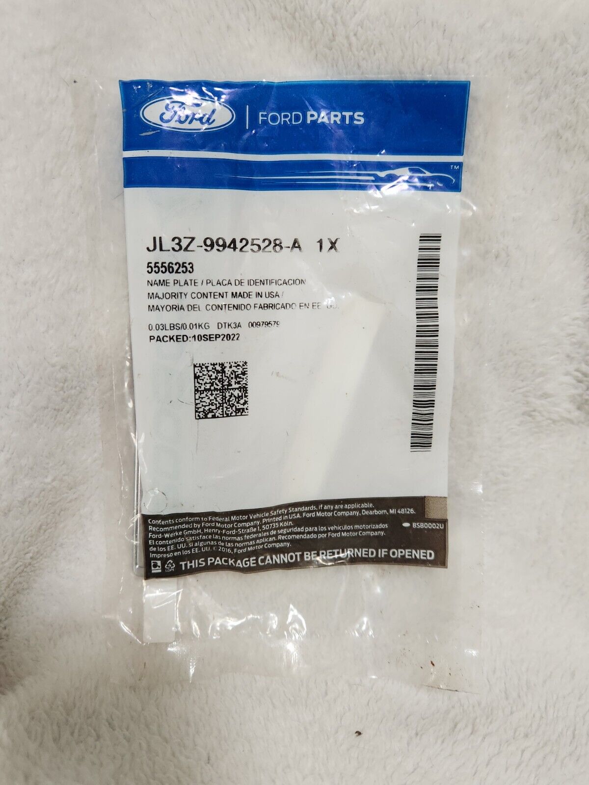 2015-2017 Ford F-150 Chrome ECOBOOST Front Door Emblem OEM NEW JL3Z-9942528-A