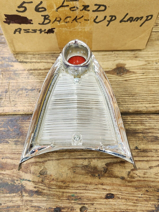 Original FoCoMo 1956 Ford Thunderbird 56 Fairlane Chrome Back Up Light Housing