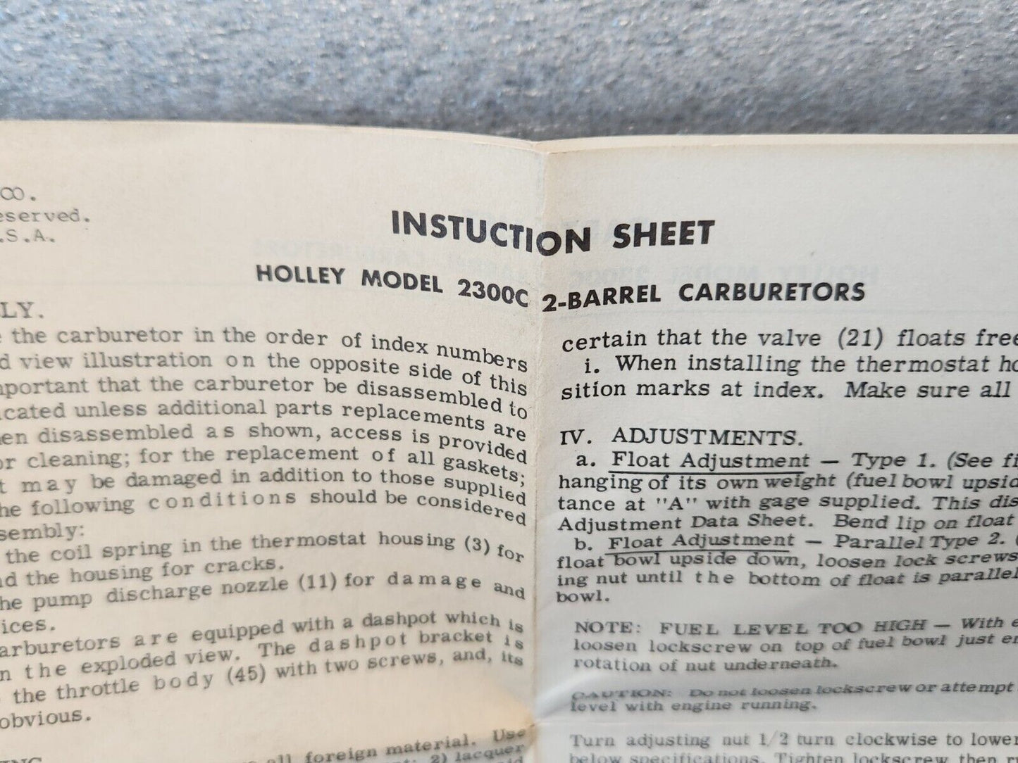 1957-1959 FORD HOLLEY 2300 2 BARREL 2BBL CARBURETOR REBUILD KIT MADE IN USA