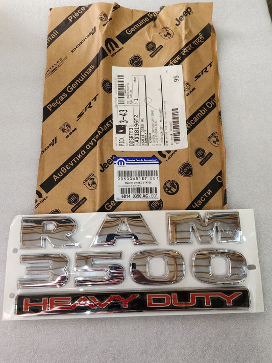 98-16 Dodge Ram 3500 HEAVY DUTY Emblem Nameplate NEW MOPAR GENUINE OEM