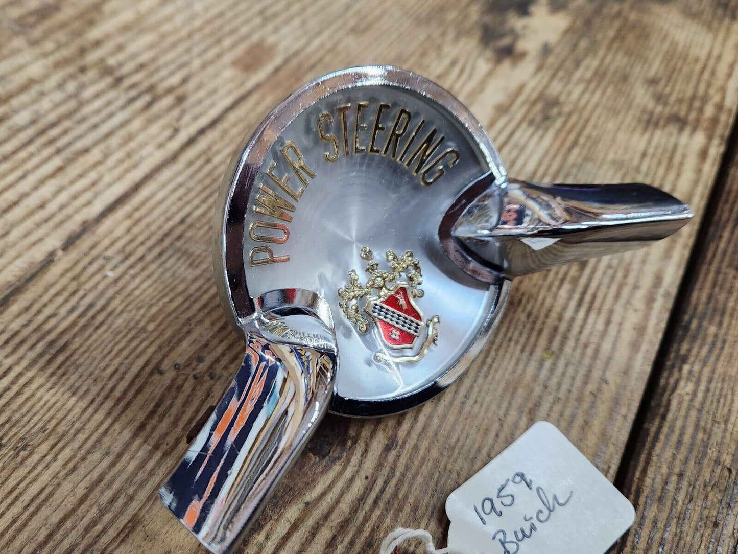 1959 BUICK STEERING WHEEL CENTER EMBLEM CAP POWER STEERING NICE!