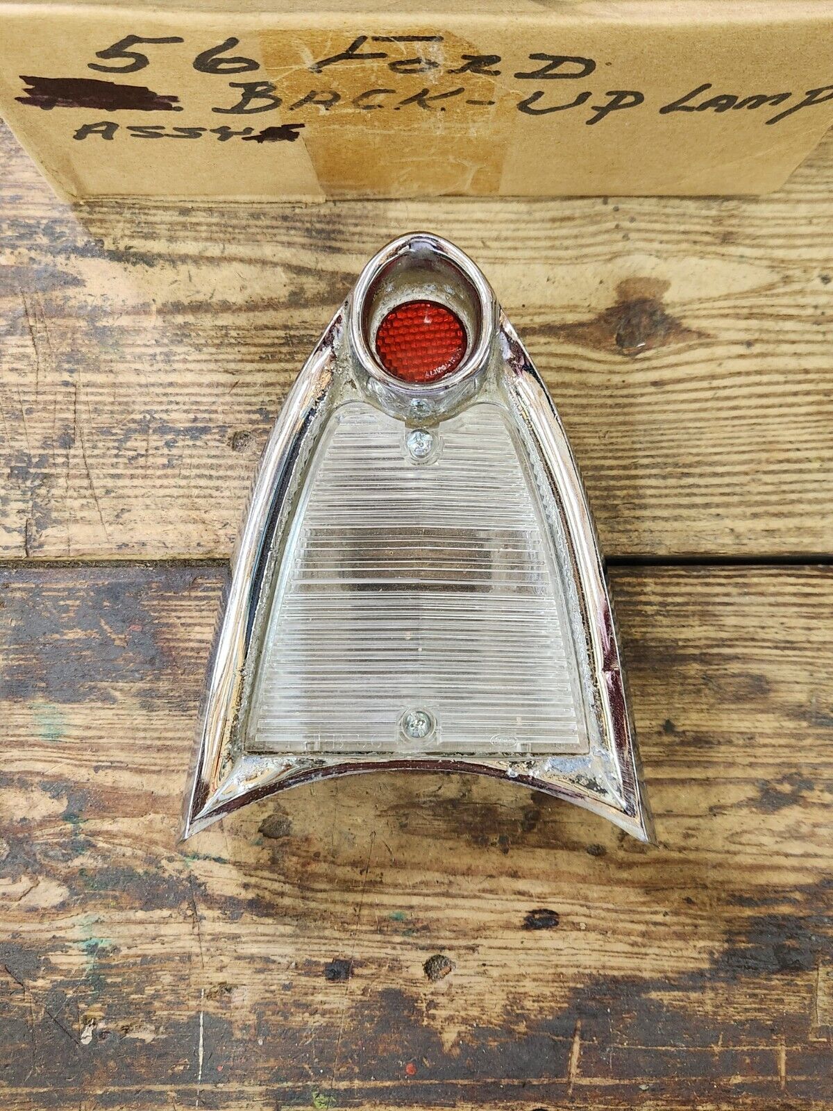 Original FoCoMo 1956 Ford Thunderbird 56 Fairlane Chrome Back Up Light Housing