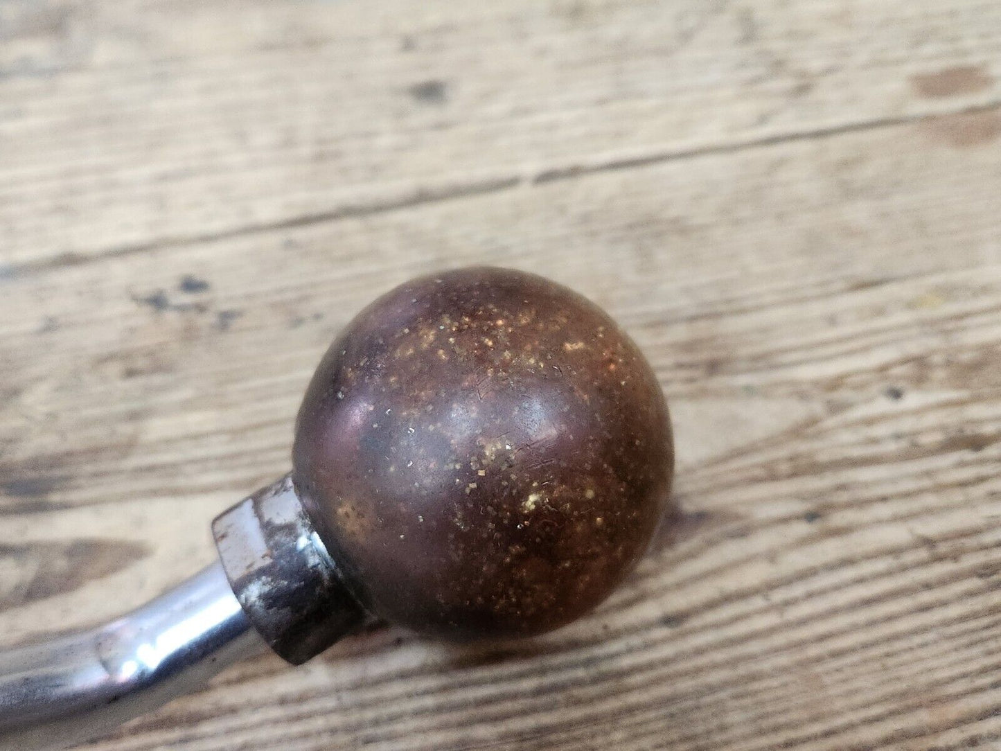 Vintage Gold Metal flake Shift Knob With Curved Extension Semi Truck Van Hot Rod