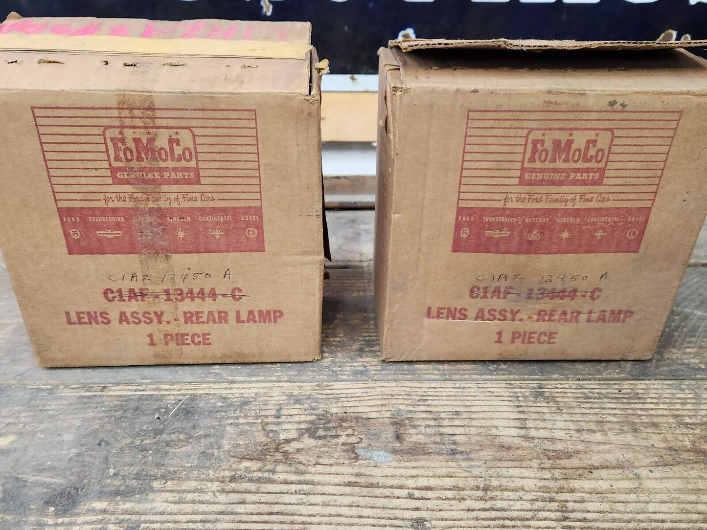 NOS OEM PAIR 1961 FORD FAIRLANE GALAXIE TAIL LIGHT LAMP LENS W/O BACK UP NIB
