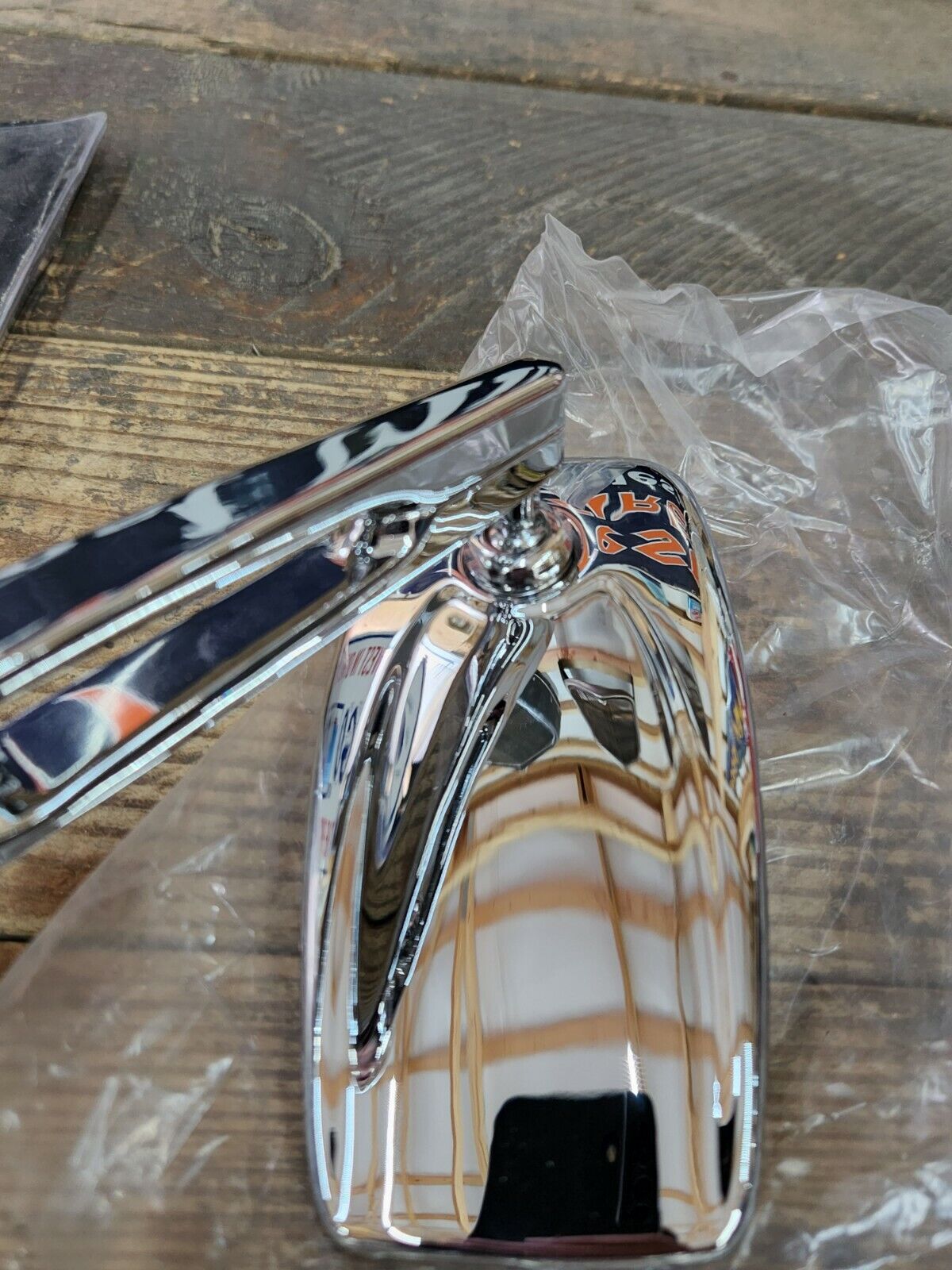 NEW Harley 1972 Up Right Side Mirror Custom Chrome Style All Chopper Very Nice!!