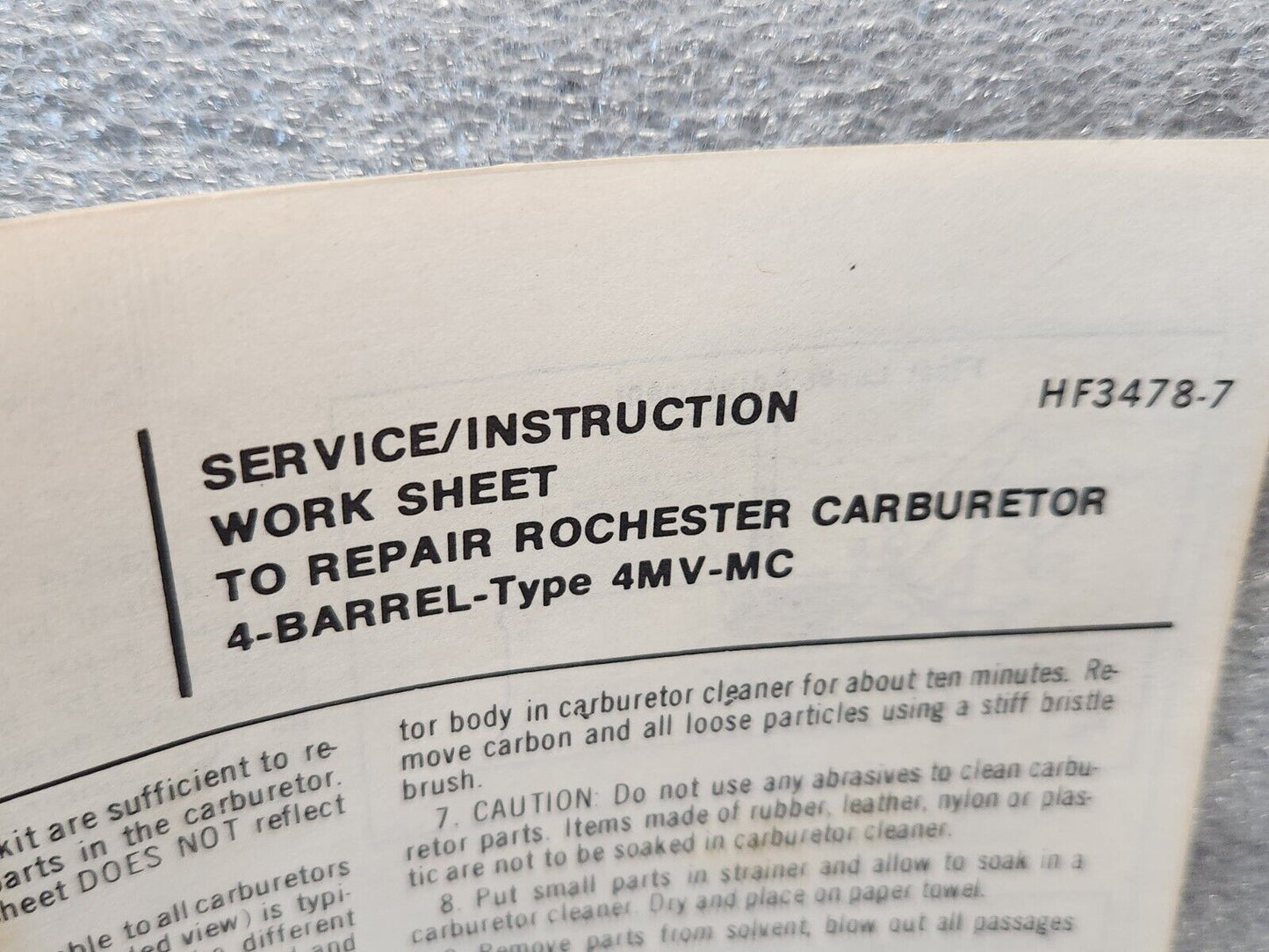 NEW 1969 CHEVY GMC TRUCK PONTIAC ROCHESTER QUADRAJET 4MV CARBURETOR KIT 4 Barrel