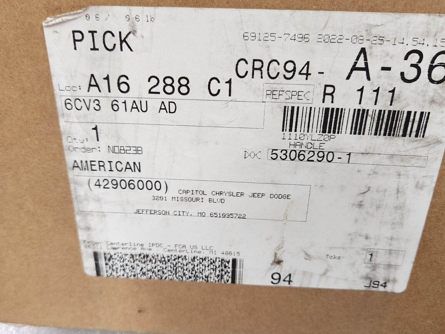 NEW Genuine Mopar 2019-2023 Dodge Ram LH Driver Exterior Door Handle 6CV361AUAD