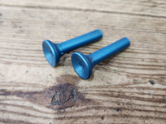 1960's Buick Olds Pontiac Chevy Cadillac Blue Door Panel Lock Stem Pull Knobs GM