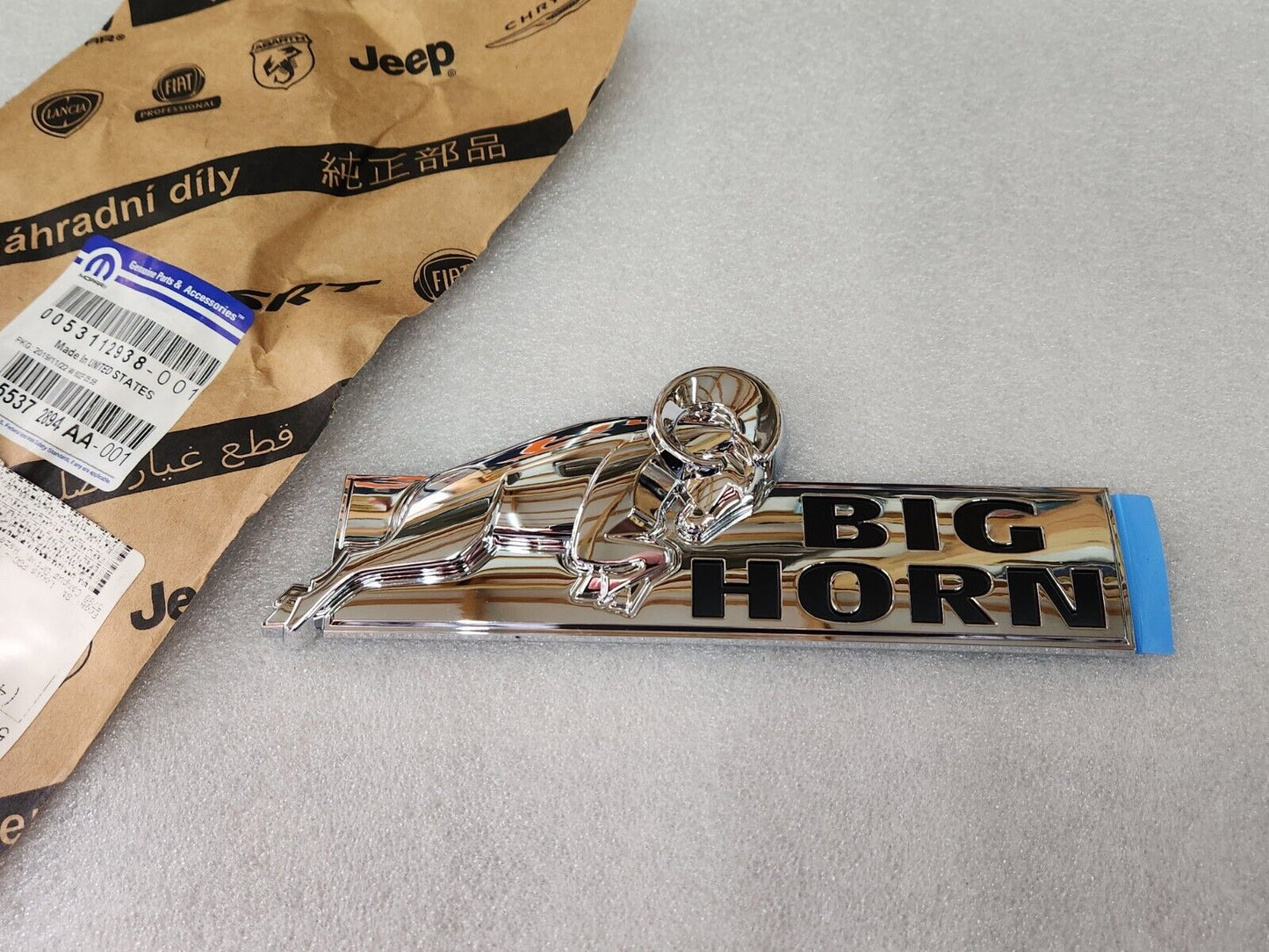 2008-2020 Dodge Ram Rear Tailgate Chrome Big Horn Emblem Lower Right 55372894AA