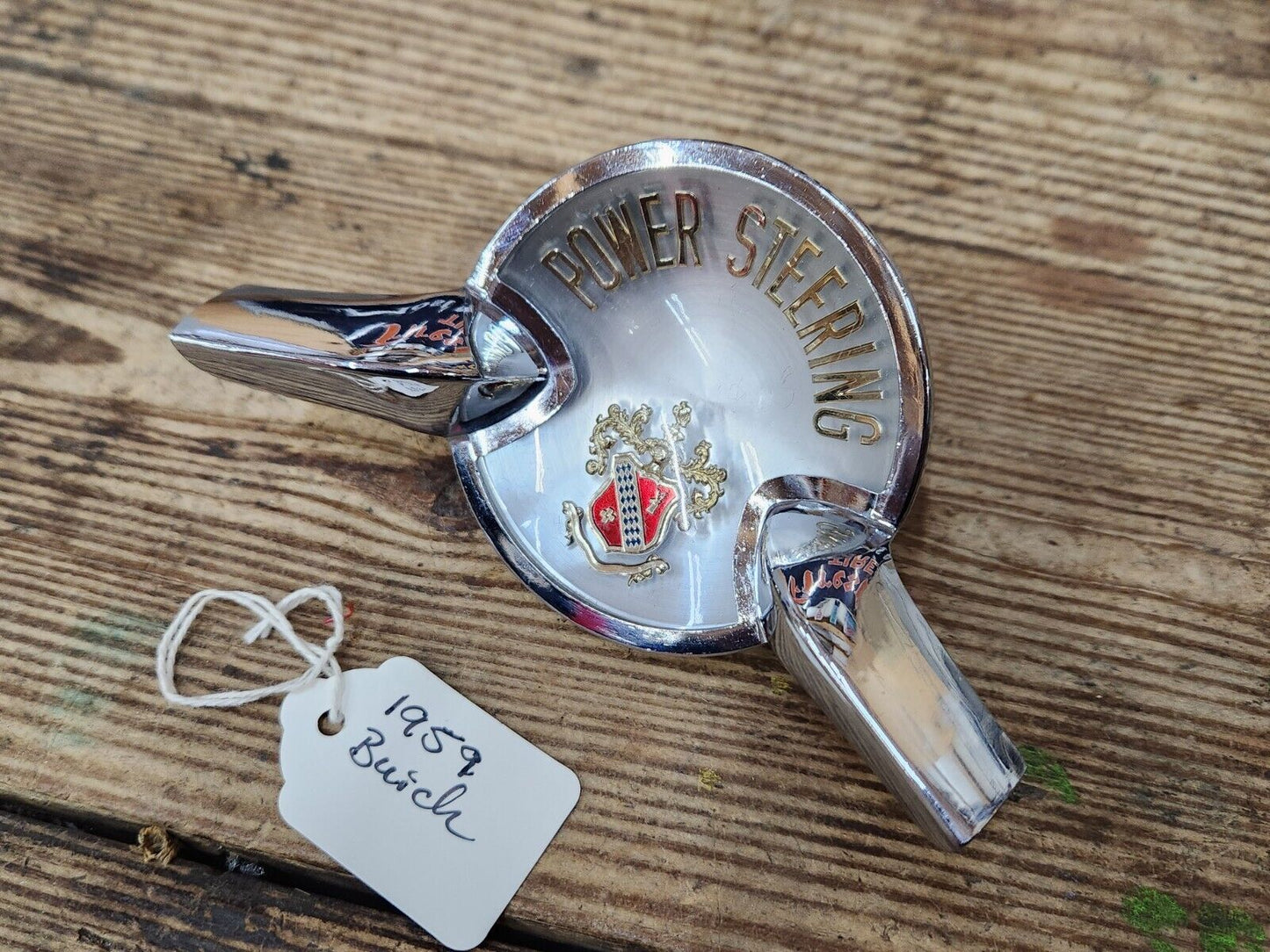 1959 BUICK STEERING WHEEL CENTER EMBLEM CAP POWER STEERING NICE!