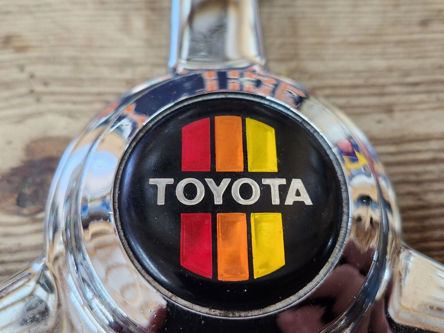 RARE VTG NOS TRD Toyota Tri Spoke Chrome Knock Off Spinner Wheel Center Caps Set