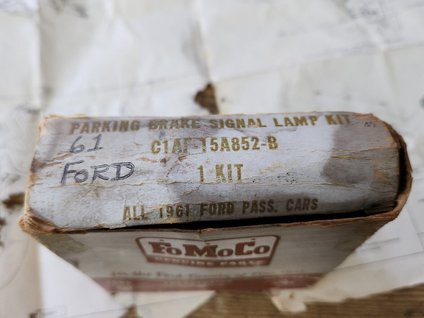 NOS 1961 1962 Ford Galaxie parking brake warning light kit C1AF-15A852-B lamp