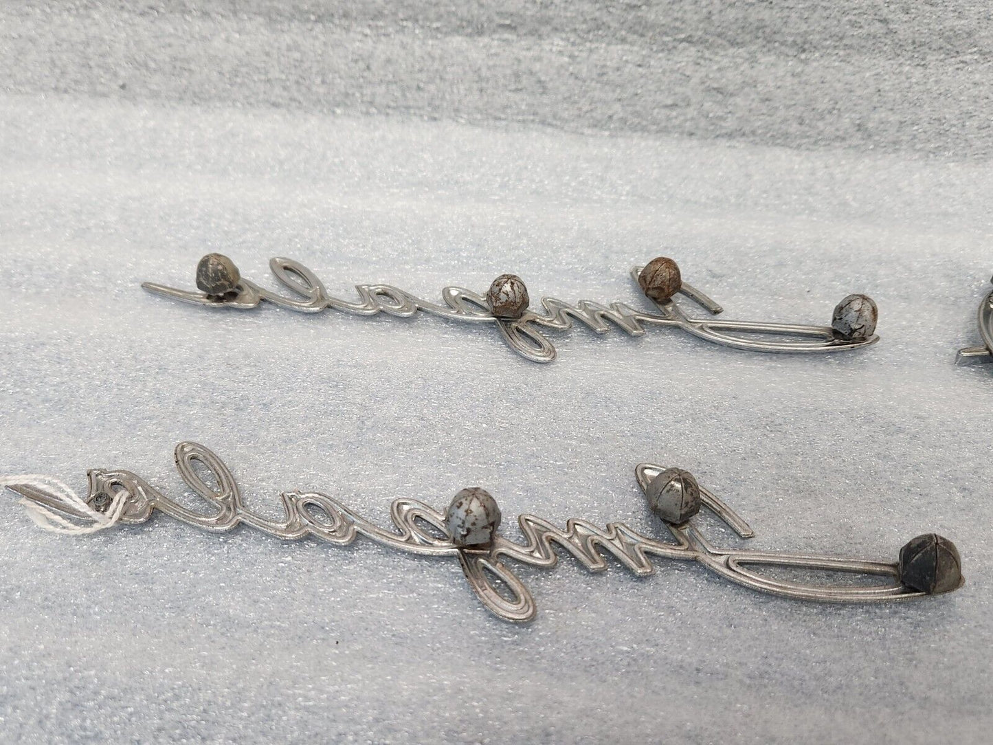 1962 Chevy Impala Rear Quarter Panel Emblems Scripts Deer Set Of 4 OEM GM