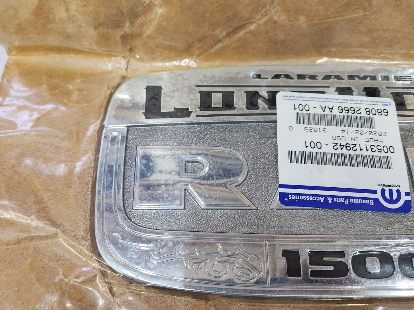 11-18 Dodge Ram 1500 Laramie Long Horn FRONT DOOR CHROME EMBLEM BADGE OEM MOPAR