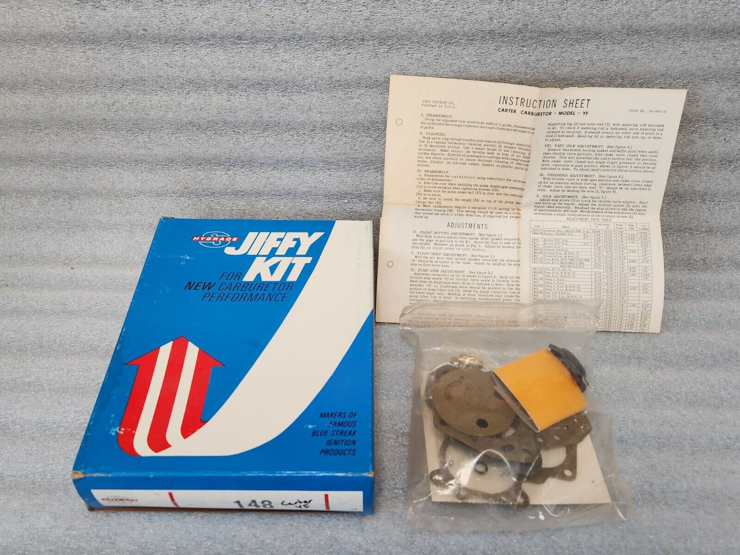 NEW CARTER YF 1 BARREL 1BBL CARBURETOR REBUILD REPAIR KIT MADE IN USA 51-62 AMC