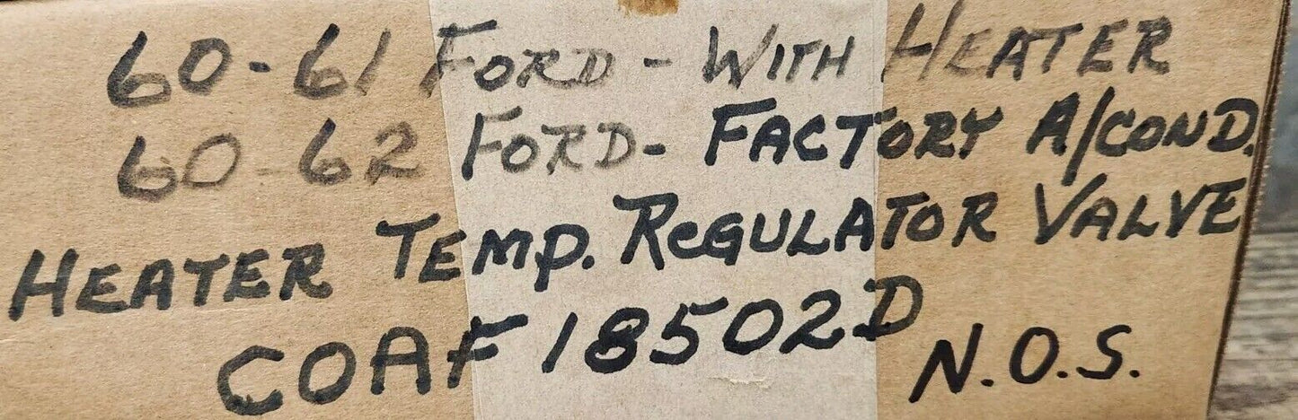 NOS Heater Control Valve Ford Merc C0AF-18502-D E 1960-62 W/A.C. 1960-61 W/O AC