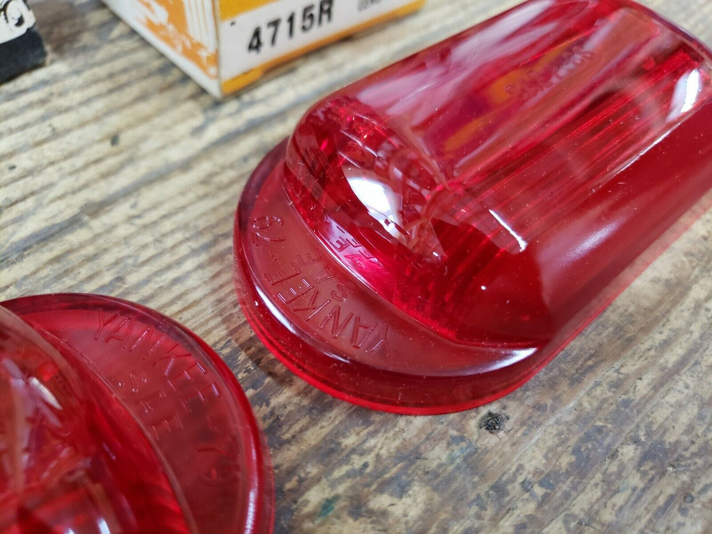 NOS vintage pair Yankee 79 Red Lens Marker Lamp Lights Travel Trailer Truck