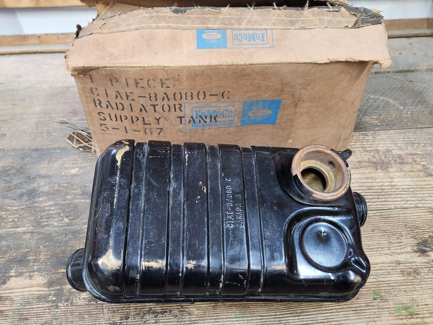 NOS 1961 Ford Galaxie Tbird  Mercury C1AE-8A080-C  6 cyl Radiator Expansion Tank