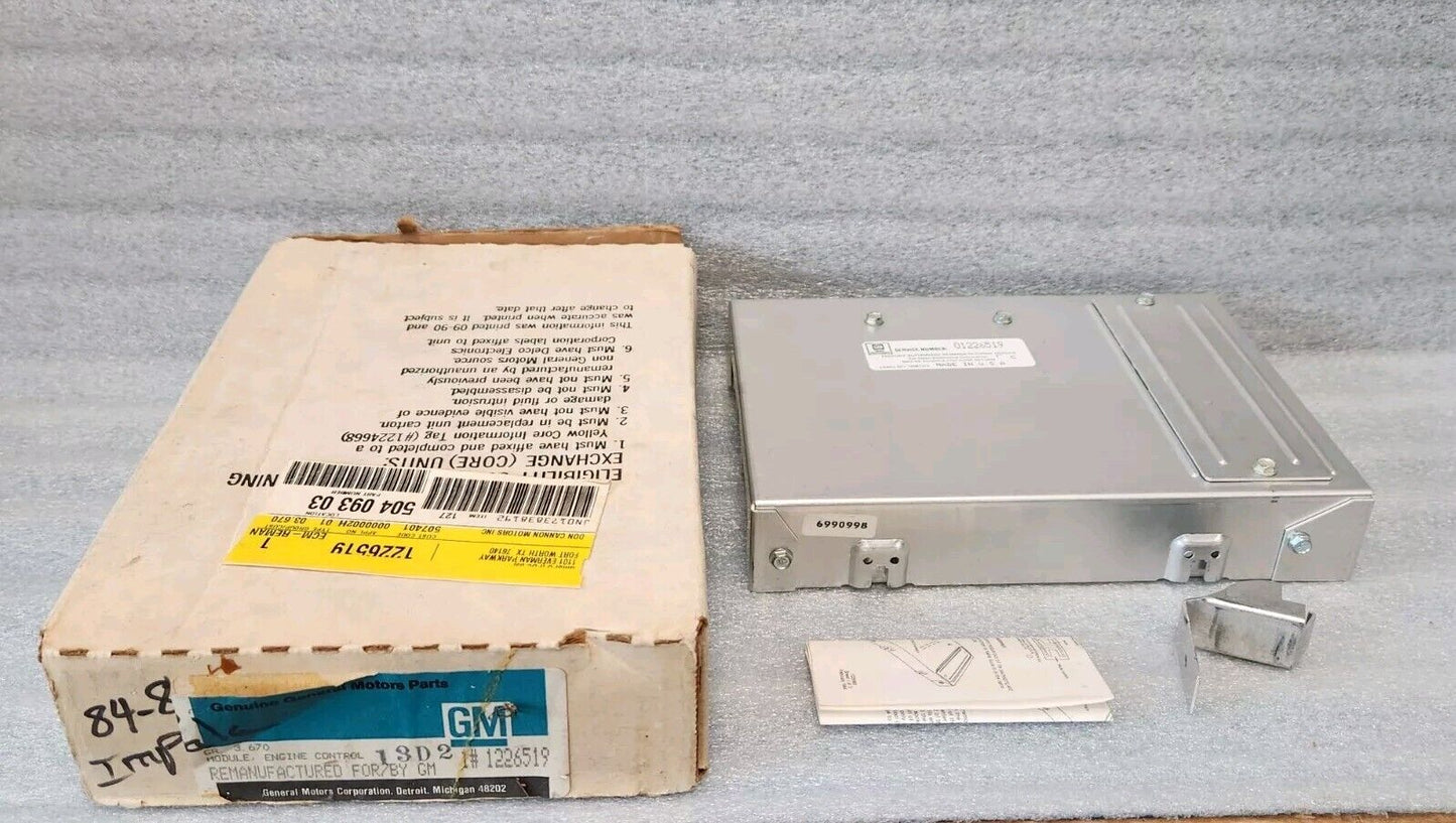 1984-1988 Olds Cutlass Chevy Impala Engine Computer Module ECM ECU PCM 1226519