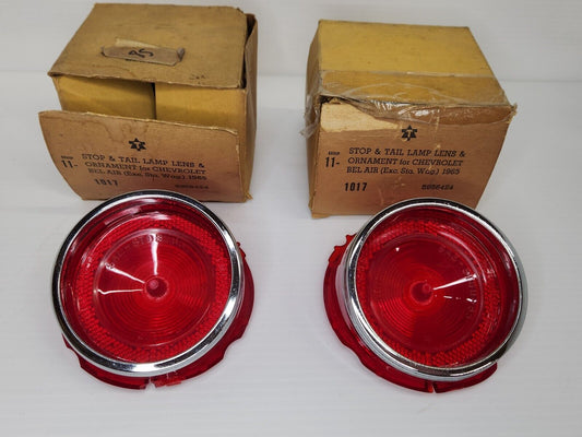 NORS GM 1965 CHEVROLET BEL AIR TAIL LAMP LIGHT LENSES 5956424 USA MADE