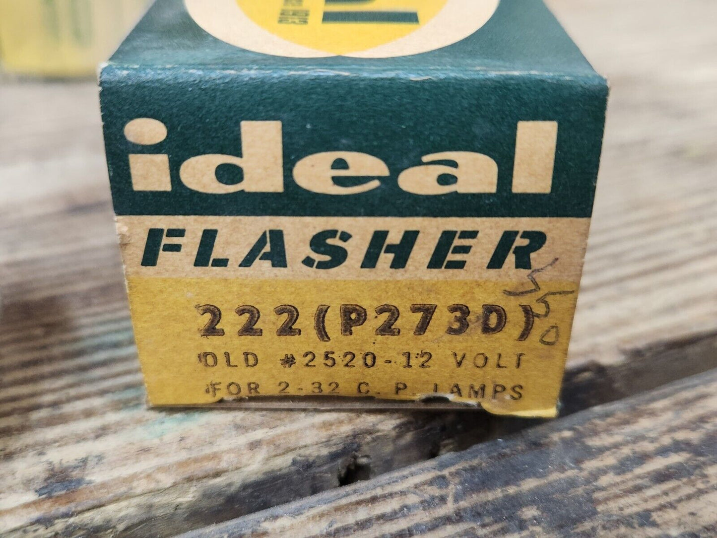 NOS Ideal 222 12 Volt Signal Flasher P273D Old #2520 2-32 C.P. Lamps 3 Terminal