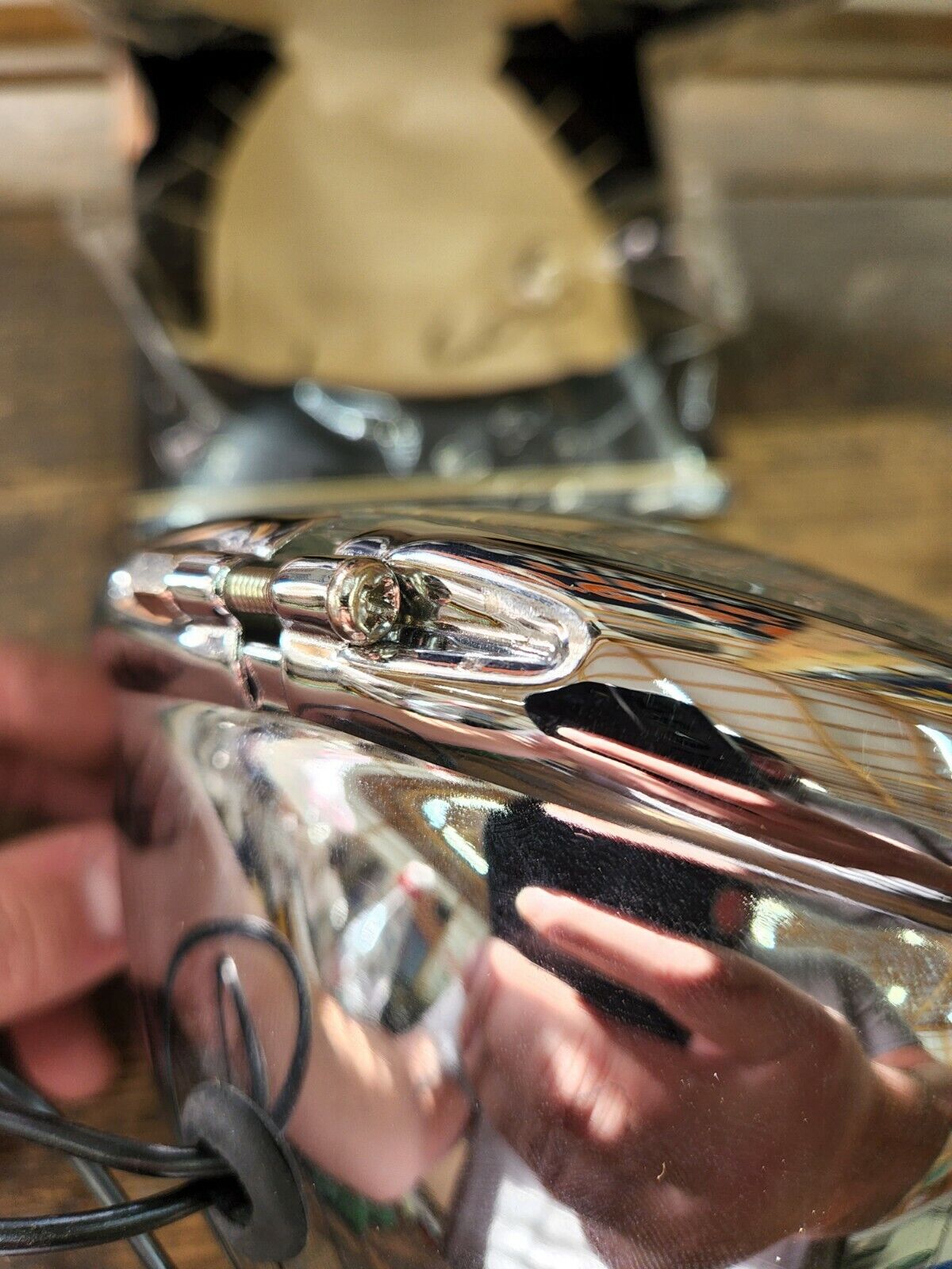 NEW 5 3/4" Chrome Round Headlamp Headlight 6V Harley Chopper Bobber Custom USA