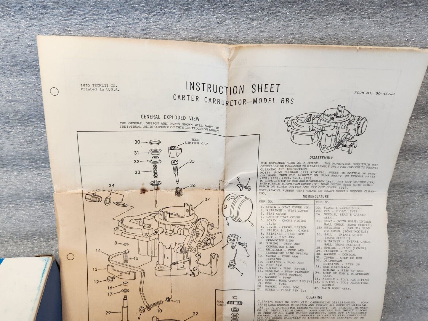 NEW CARTER RBS  1 BBL CARBURETOR REBUILD REPAIR KIT 1966-1971 JEEP  1963-67 AMC