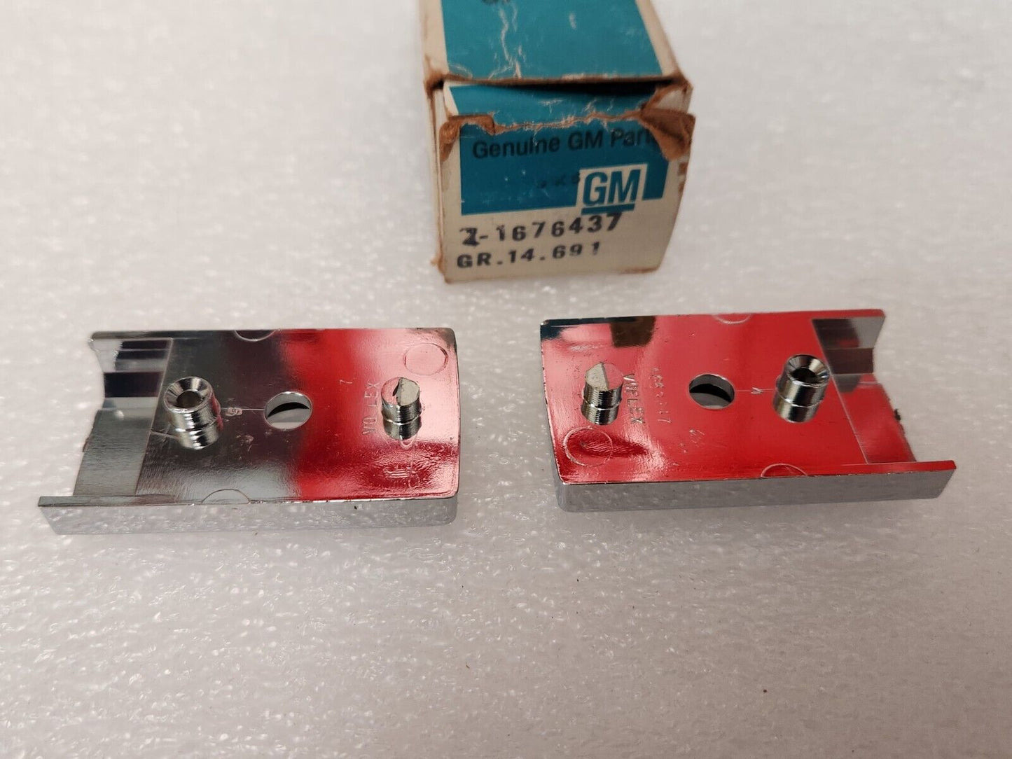 NOS OEM GM 1974-78 Chevrolet Cadillac Oldsmobile Door Chrome Escutcheons Pair
