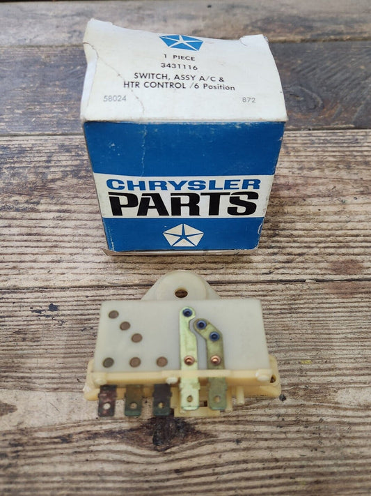 NOS Mopar A/C Heater Vacuum Control Switch 1971-72 B Body Charger Road Runner RT