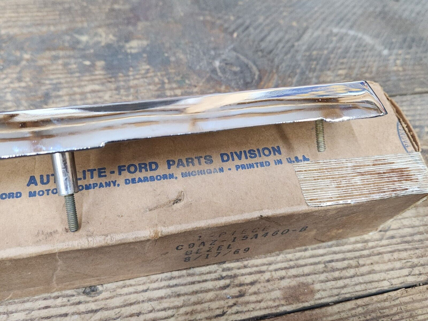 NOS OEM Ford 1969 Galaxie 500 Marker Lamp Bezels Fender Ornaments Emblems