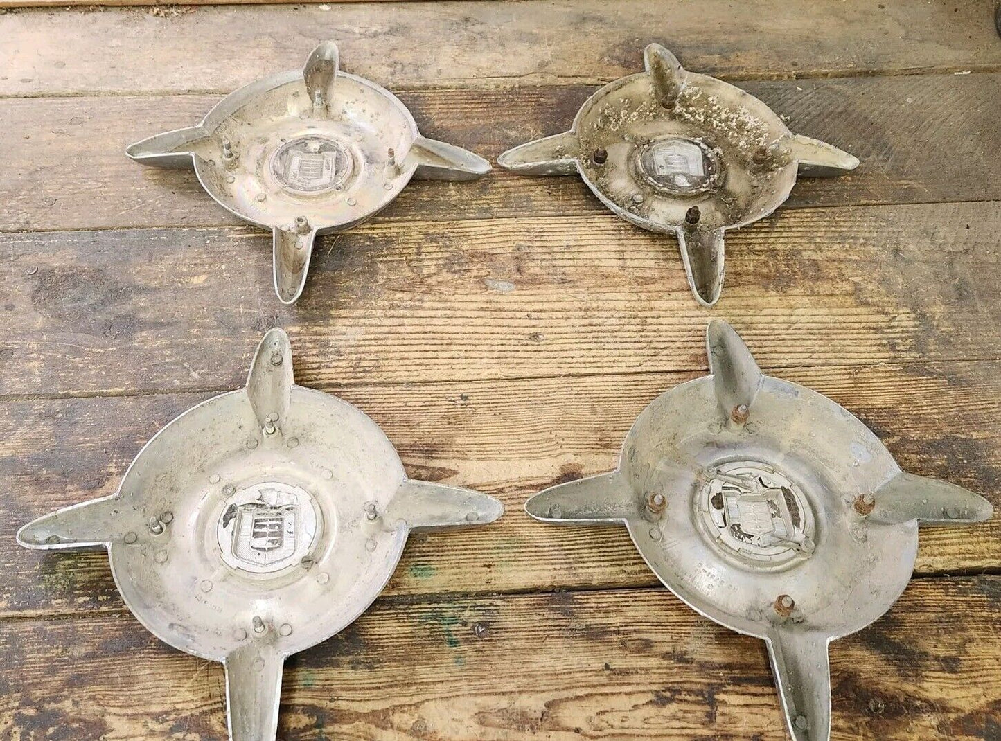 1955 1956  MERCURY MONTCLAIR MONTEREY WHEEL COVER  SPINNER CAPS SET OF 4 OEM