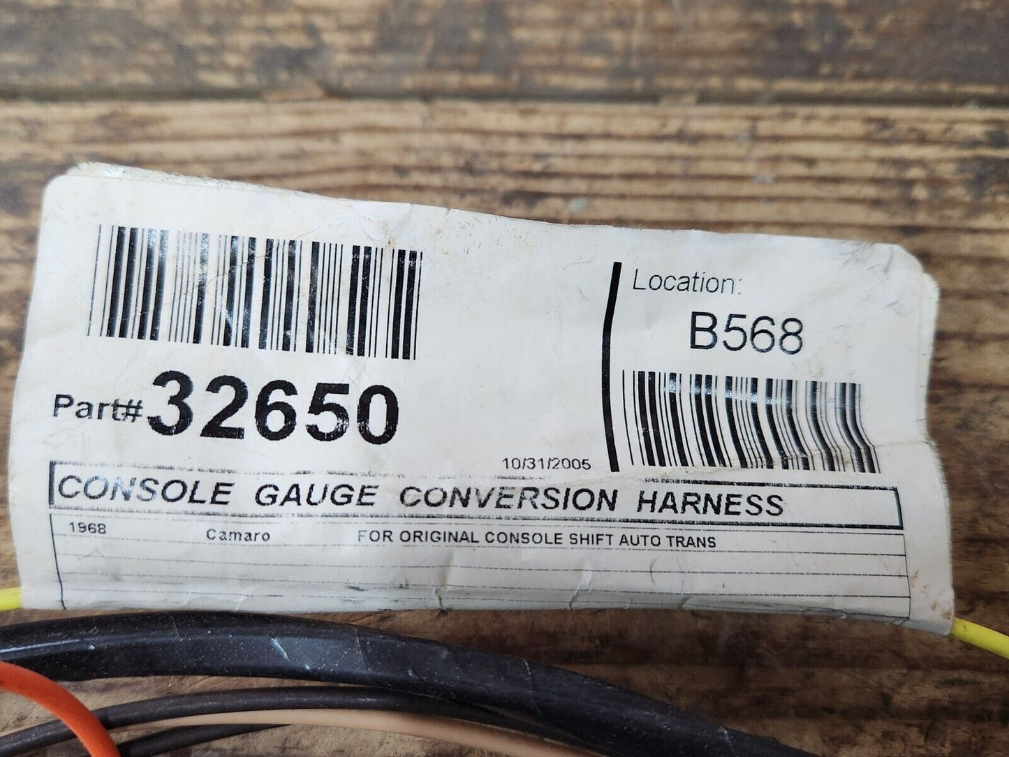 NEW 1968 Camaro Console Gauge Conversion Harness Auto To Auto w/Gauges