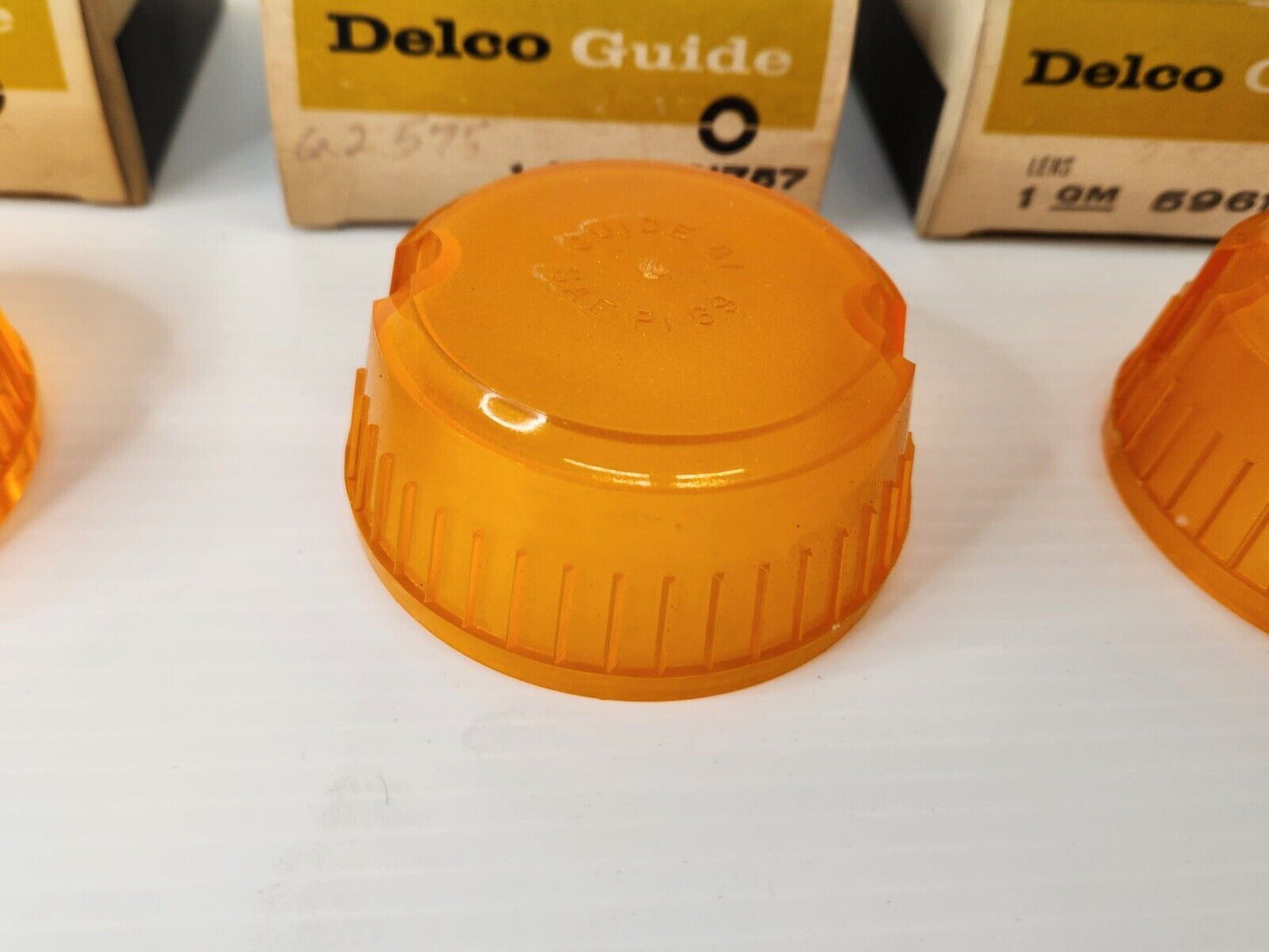 NOS OEM Delco Guide 1969 1970 Chevy Truck Roof Cab Marker Lens Set  5961757